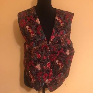 Santa with poinsettia quilted vest